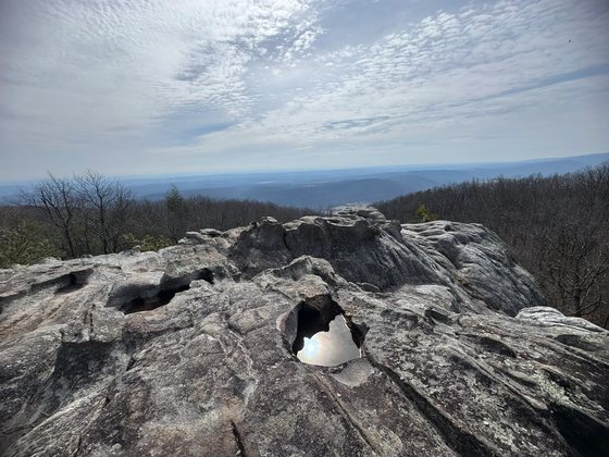 Rock formations and the view from Black Mountain overlook
