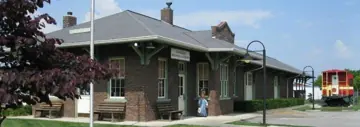 Historic Crossville Depot with its gift shop and caboose nearby