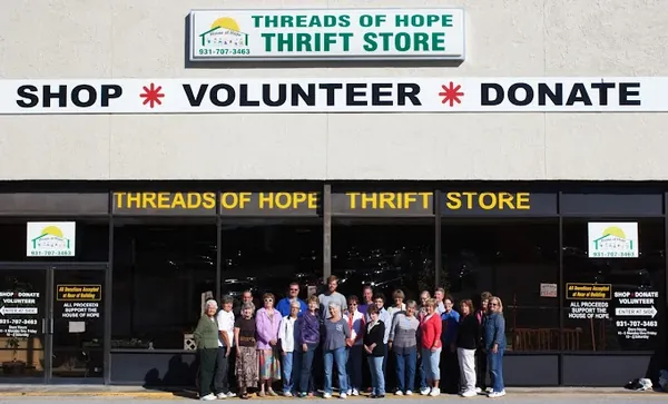 Threads of Hope Thrift Store storefront at Woodmere Mall in Crossville